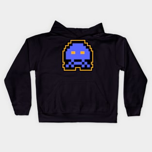 Blue Alien 8 Bit Kids Hoodie